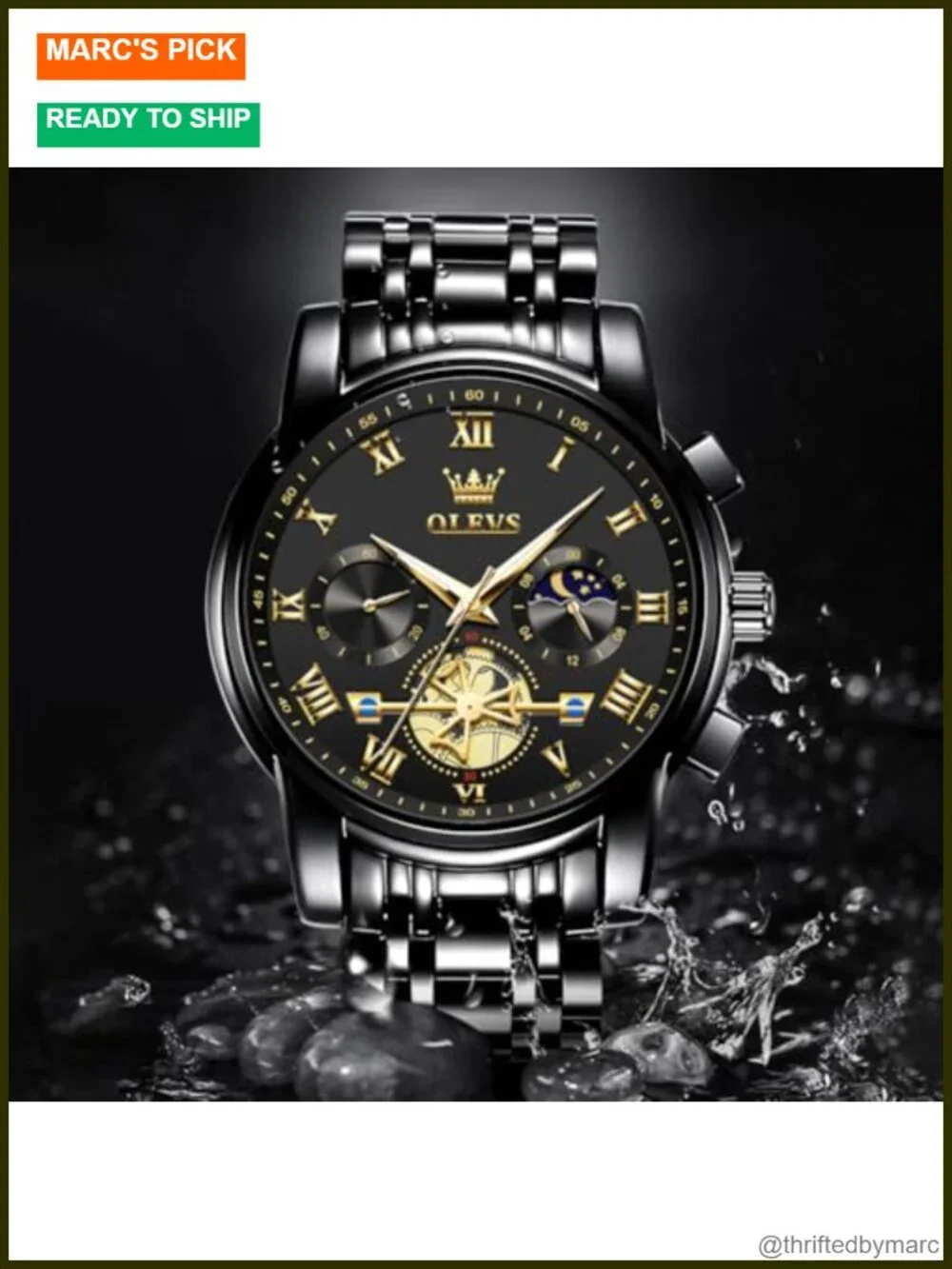 Men's Stainless Steel Quartz Analog Dress Watch Luminous Multifunction